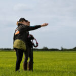 Kathryn Teaching Mantrailing to an Instructor